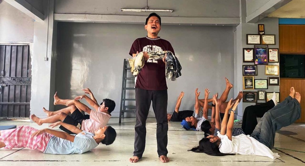 The So-Li-Su Theatre artists rehearsing for their upcoming production, Voice from the Past. The play will be staged at Town Hall, Dimapur, on July 15. The event is open to the public, and admission is free.